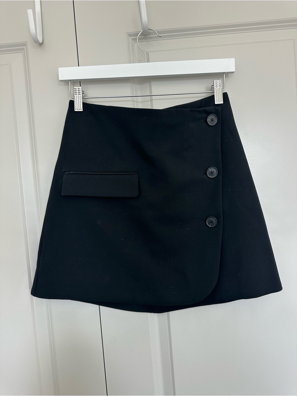 a new day Black Mini Skirt with Button-Front Detail
